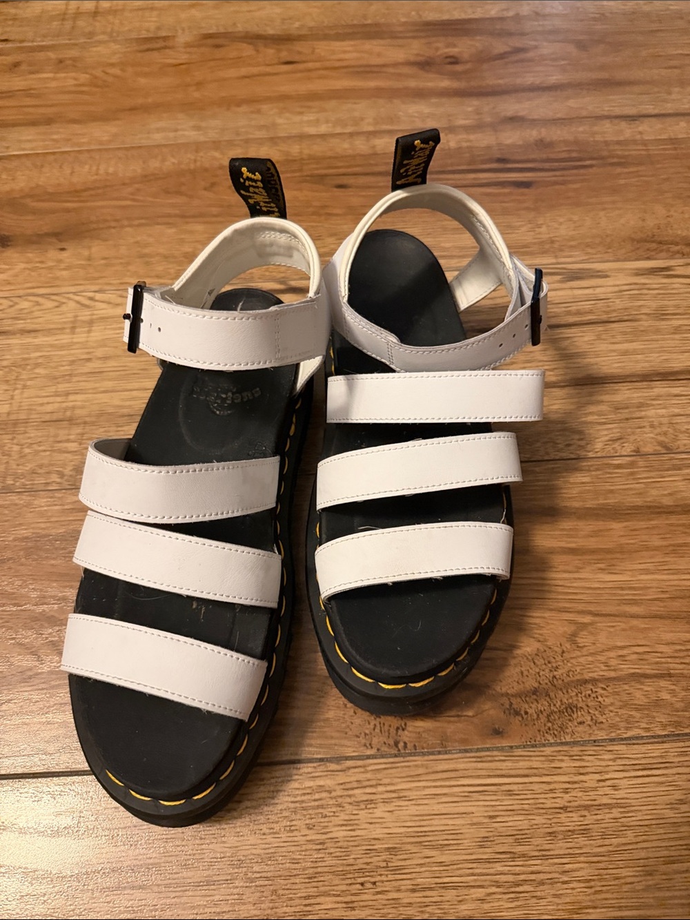 Dr. Martens White Triple-Strap Women’s Sandals